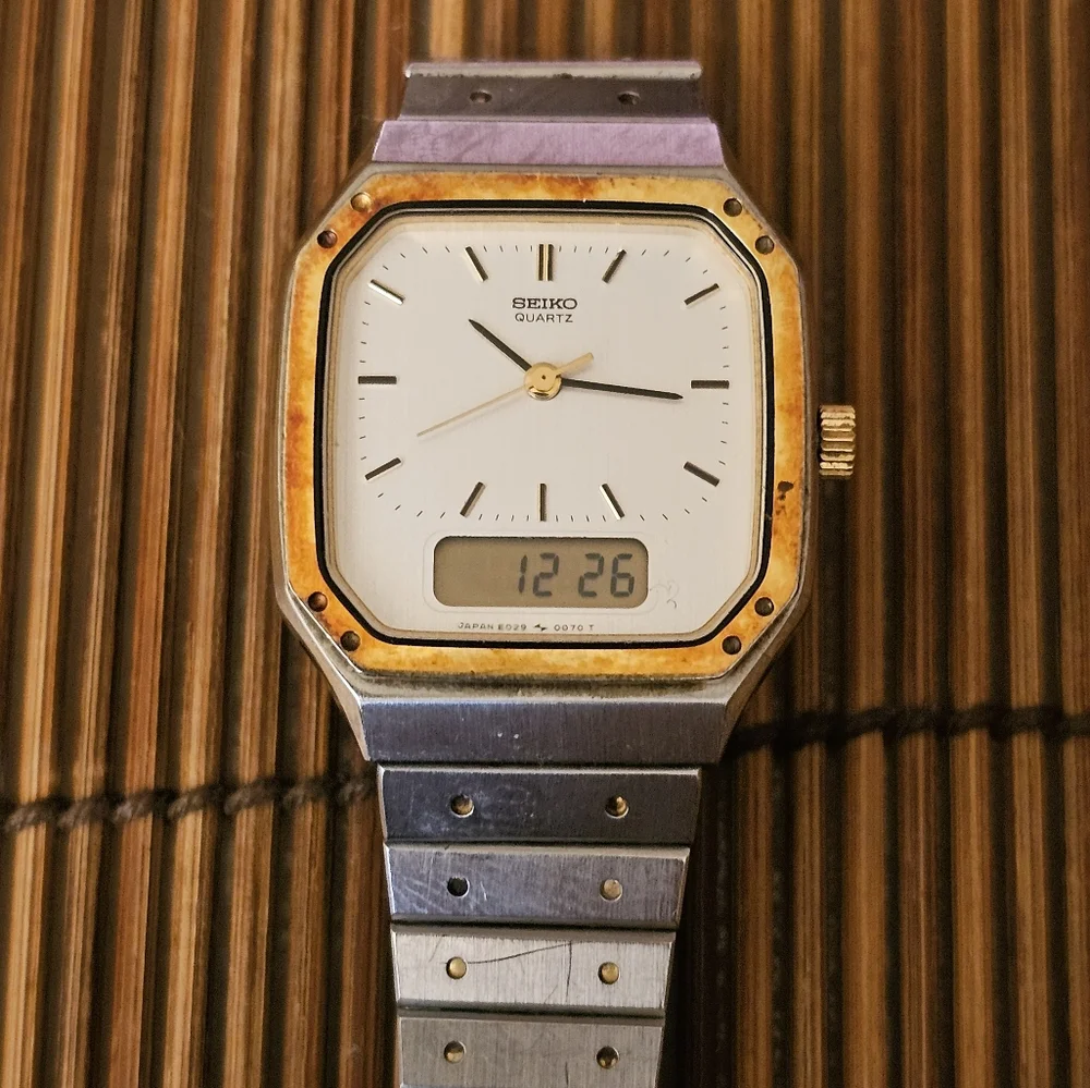 Seiko Two-Tone Silver‎ and Gold Analog-Digital Women's Watch